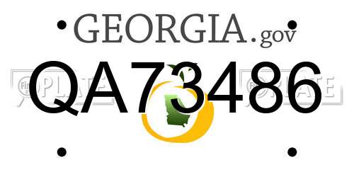 QA73486 Georgia License Plate