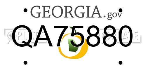 QA75880 Georgia License Plate