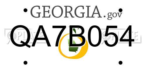QA7B054 Georgia License Plate
