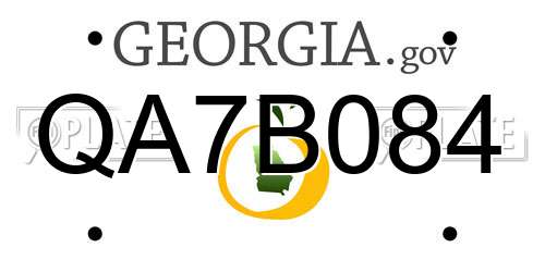 QA7B084 Georgia License Plate