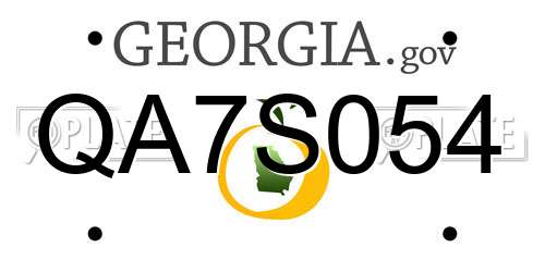 QA7S054 Georgia License Plate