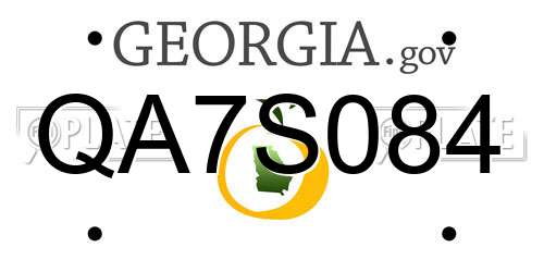 QA7S084 Georgia License Plate