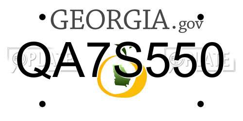 QA7S550 Georgia License Plate