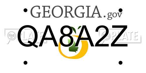 QA8A2Z Georgia License Plate