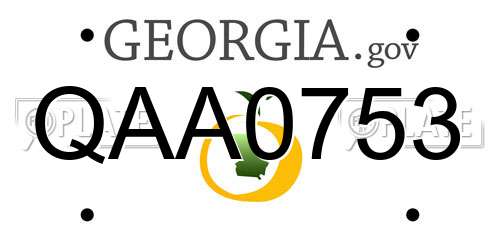 QAA0753 Georgia License Plate