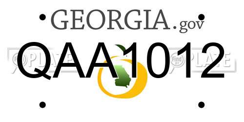 QAA1012 Georgia License Plate