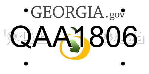 QAA1806 Georgia License Plate