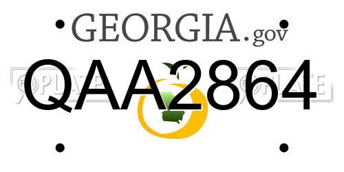 QAA2864 Georgia License Plate