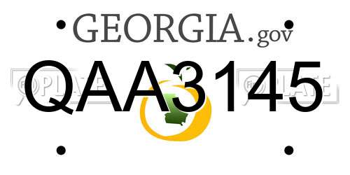 QAA3145 Georgia License Plate