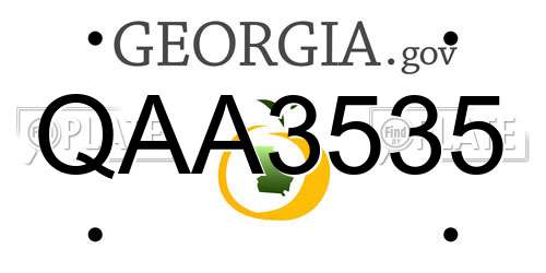QAA3535 Georgia License Plate