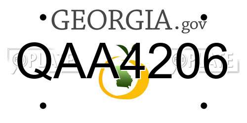 QAA4206 Georgia License Plate