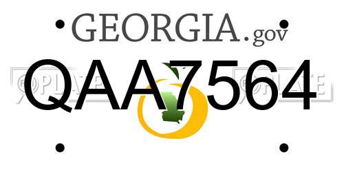 QAA7564 Georgia License Plate