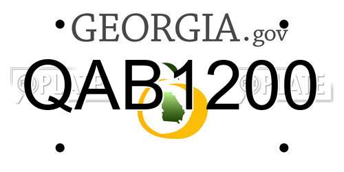 QAB1200 Georgia License Plate