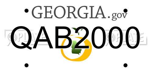 QAB2000 Georgia License Plate
