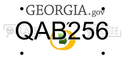 QAB256 Georgia License Plate