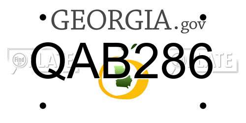 QAB286 Georgia License Plate