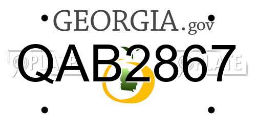 QAB2867 Georgia License Plate