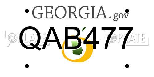 QAB477 Georgia License Plate