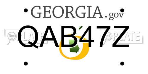QAB47Z Georgia License Plate