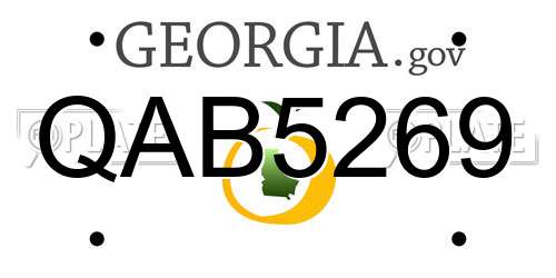 QAB5269 Georgia License Plate