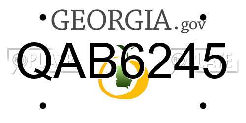 QAB6245 Georgia License Plate