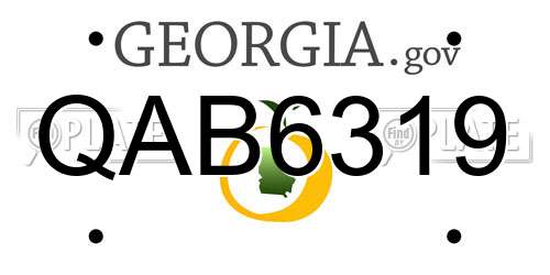 QAB6319 Georgia License Plate