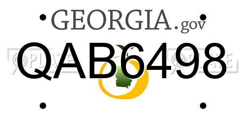 QAB6498 Georgia License Plate