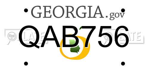 QAB756 Georgia License Plate