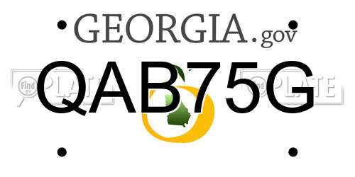 QAB75G Georgia License Plate