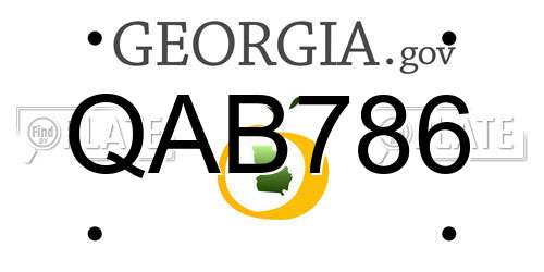 QAB786 Georgia License Plate