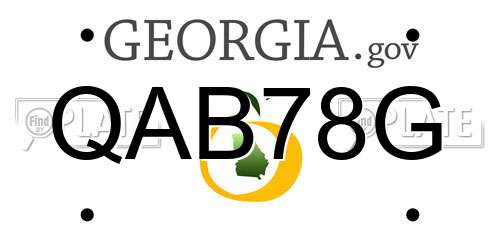 QAB78G Georgia License Plate