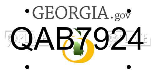 QAB7924 Georgia License Plate