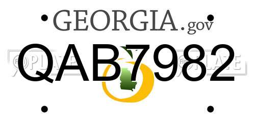 QAB7982 Georgia License Plate