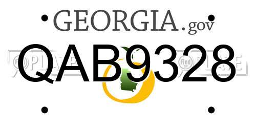 QAB9328 Georgia License Plate