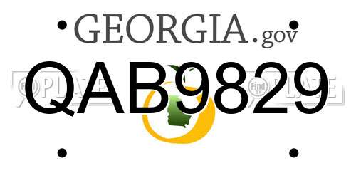 QAB9829 Georgia License Plate
