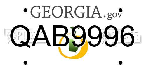 QAB9996 Georgia License Plate