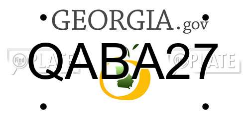 QABA27 Georgia License Plate