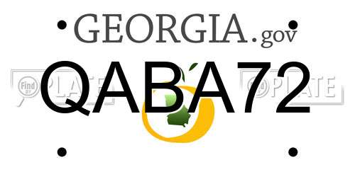 QABA72 Georgia License Plate