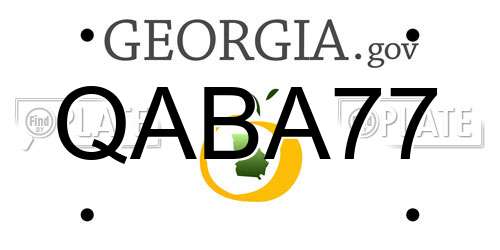 QABA77 Georgia License Plate