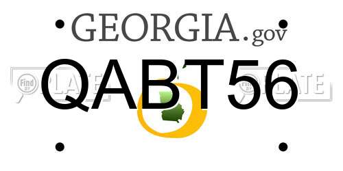 QABT56 Georgia License Plate