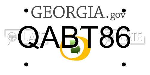 QABT86 Georgia License Plate