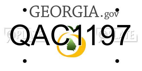 QAC1197 Georgia License Plate
