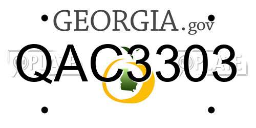 QAC3303 Georgia License Plate