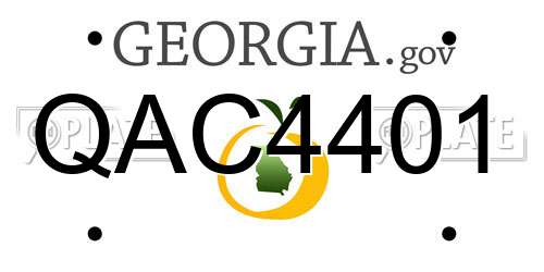 QAC4401 Georgia License Plate