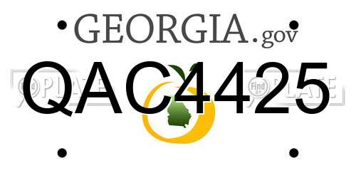 QAC4425 Georgia License Plate
