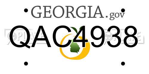QAC4938 Georgia License Plate