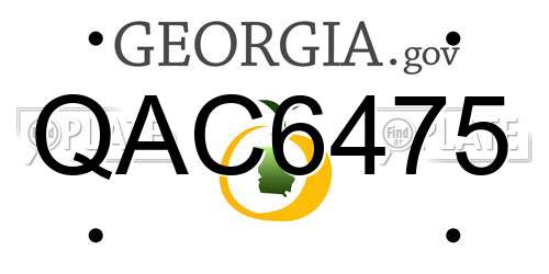 QAC6475 Georgia License Plate