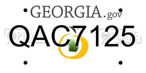 QAC7125 Georgia License Plate