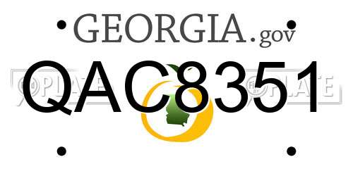 QAC8351 Georgia License Plate