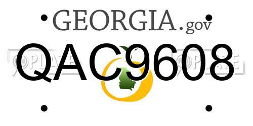 QAC9608 Georgia License Plate